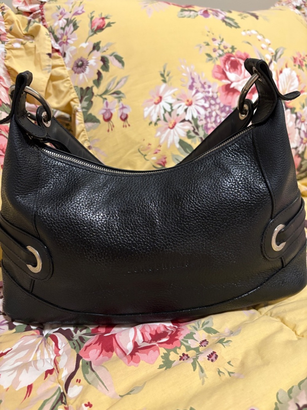 Longchamp Black Leather Bag ~ Forelli Style - Picture 3 of 12